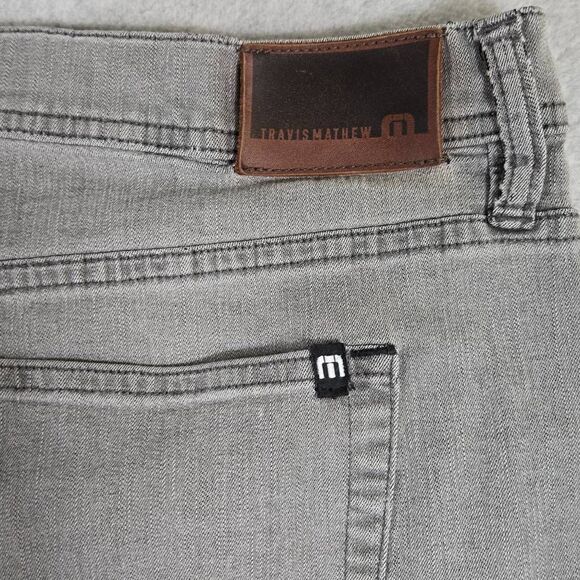 Travis Mathew Jeans Straight Stretch Performance 36x32 Washed Gray - Picture 9 of 12